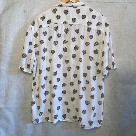 All Saints leapard print Heart Print Top - Picture 2 of 9